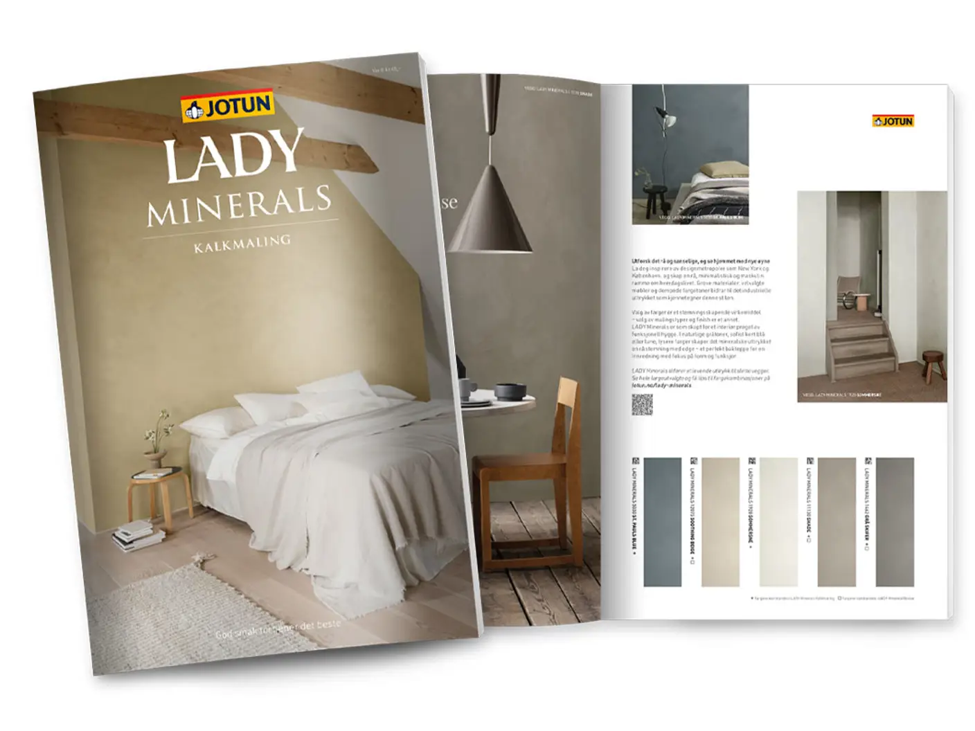 LADY Minerals kalkmaling fargekart vist som en brosjyre