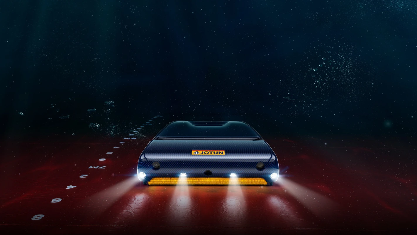 3D-rendered graphic of Jotun's HullSkater robot