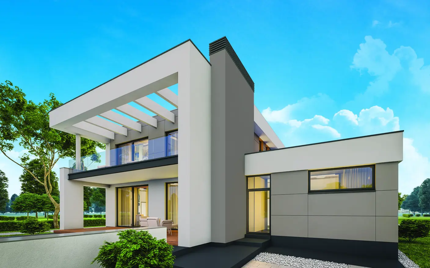 White building in good condition